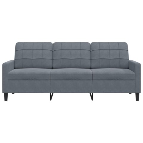  Sofa 3-osobowa, ciemnoszara, 180 cm, obita aksamitem