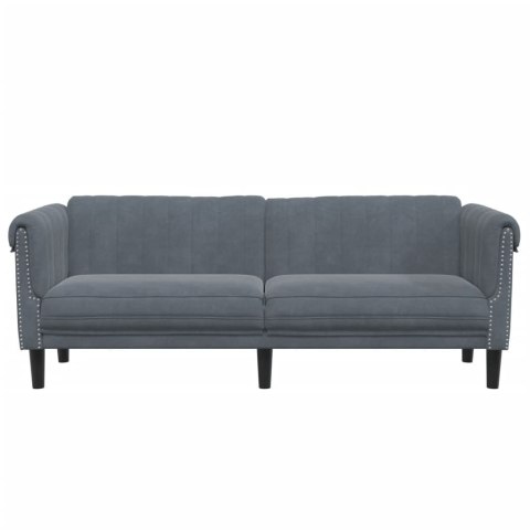  Sofa 3-osobowa, ciemnoszara, tapicerowana aksamitem