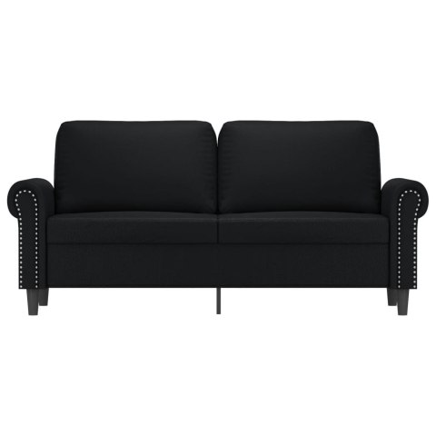  2-osobowa sofa, czarna, 140 cm, sztuczna skóra