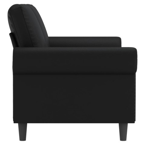  2-osobowa sofa, czarna, 140 cm, sztuczna skóra