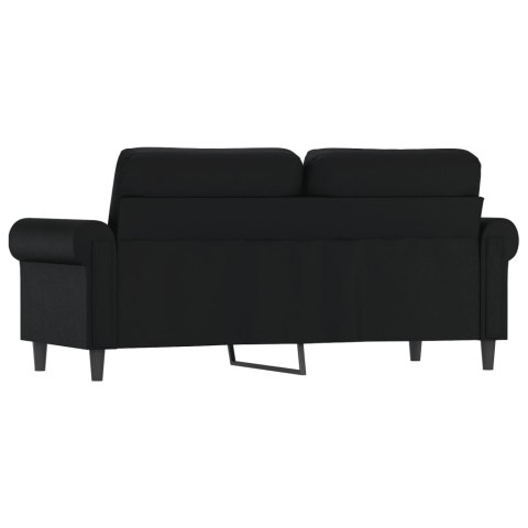  2-osobowa sofa, czarna, 140 cm, sztuczna skóra