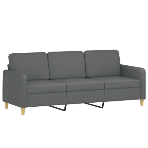  3-osobowa sofa z poduszkami, ciemnoszara, 180 cm, tkanina