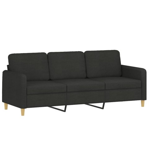  Sofa 3-osobowa, czarna, 180 cm, tapicerowana tkaniną