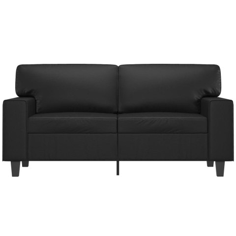  2-osobowa sofa, czarna, 120 cm, sztuczna skóra