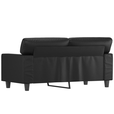  2-osobowa sofa, czarna, 120 cm, sztuczna skóra