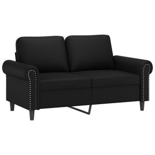  2-osobowa sofa, czarna, 120 cm, sztuczna skóra