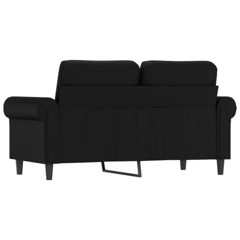  2-osobowa sofa, czarna, 120 cm, sztuczna skóra