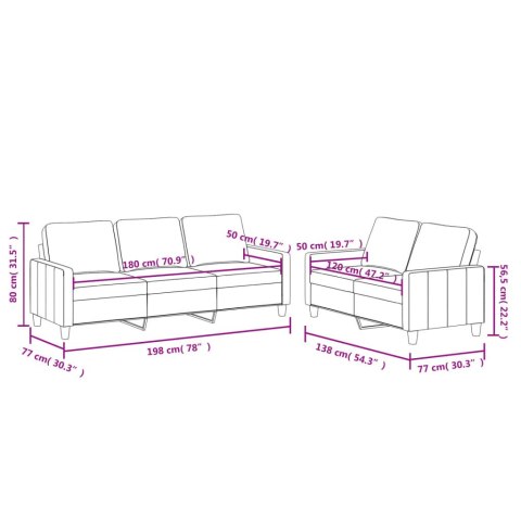  2-osobowa sofa z poduszkami, kremowa, sztuczna skóra