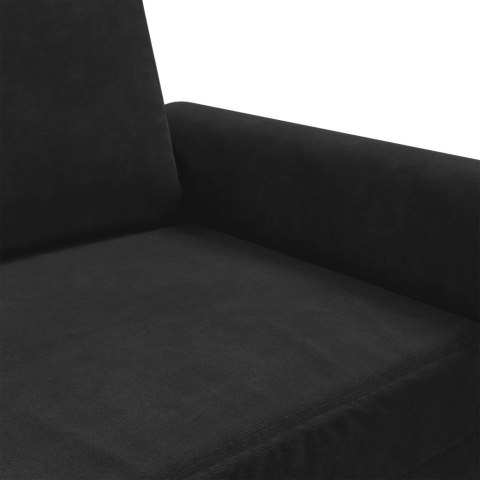  Sofa 2-osobowa, czarna, 140 cm, tapicerowana aksamitem