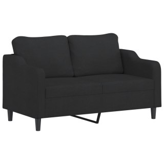  Sofa 2-osobowa, czarna, 140 cm, tapicerowana tkaniną