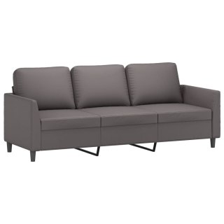  3-osobowa sofa, szara, 180 cm, sztuczna skóra