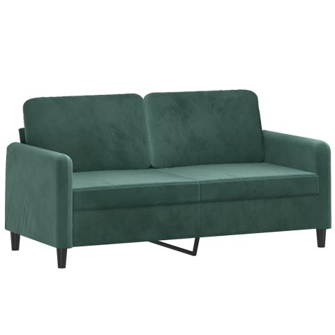  Sofa 2-osobowa, ciemnozielona, 140 cm, tapicerowana aksamitem