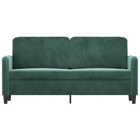  Sofa 2-osobowa, ciemnozielona, 140 cm, tapicerowana aksamitem