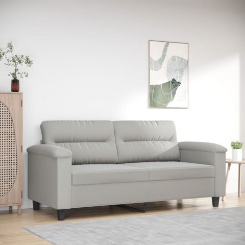  Sofa 2-osobowa, jasnoszary, 140 cm, tapicerowana mikrofibrą