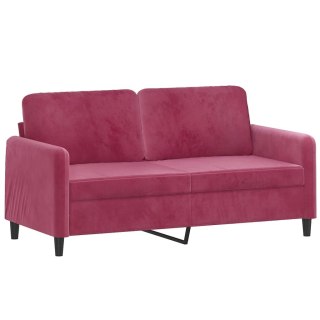  Sofa 2-osobowa, winna czerwień, 140 cm, tapicerowana aksamitem