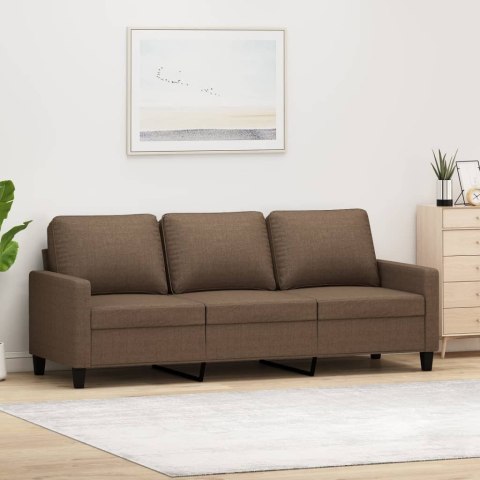  Sofa 3-osobowa, brązowa, 180 cm, tapicerowana tkaniną