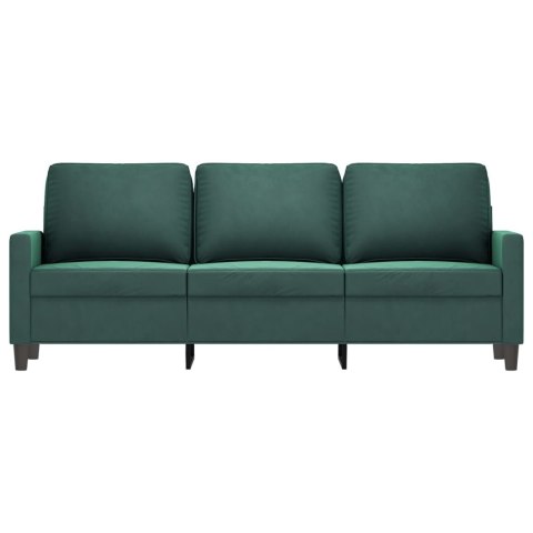  Sofa 3-osobowa, ciemnozielony, 180 cm, obita aksamitem