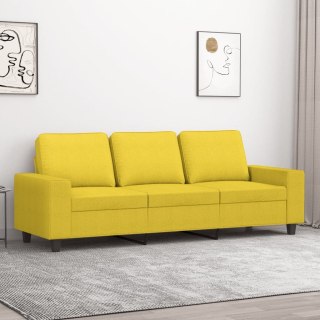  Sofa 3-osobowa, jasnożółta, 180 cm, tapicerowana tkaniną