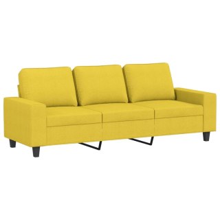  Sofa 3-osobowa, jasnożółta, 180 cm, tapicerowana tkaniną