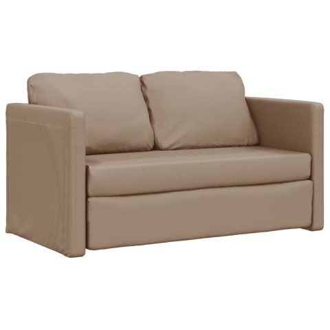  Sofa podłogowa 2-w-1, cappuccino, 112x174x55 cm, sztuczna skóra