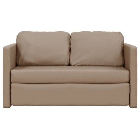  Sofa podłogowa 2-w-1, cappuccino, 112x174x55 cm, sztuczna skóra