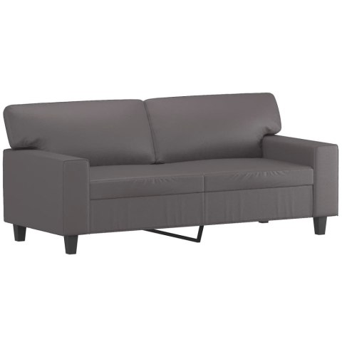  2-osobowa sofa, szary, 140 cm, sztuczna skóra