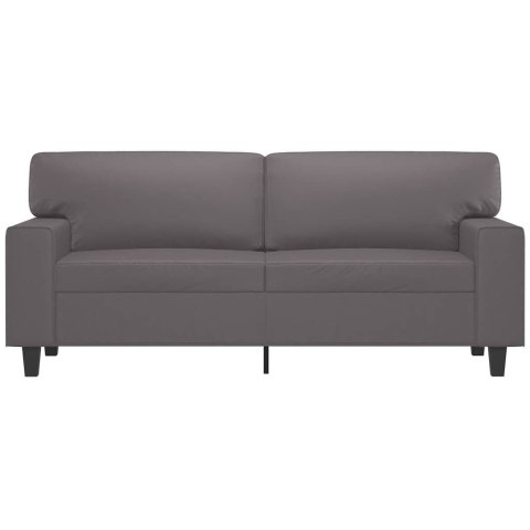  2-osobowa sofa, szary, 140 cm, sztuczna skóra