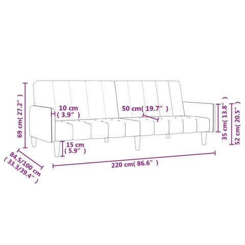  2-osobowa kanapa, ciemnoszara, tapicerowana aksamitem