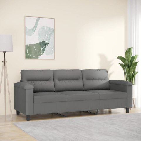  3-osobowa sofa, ciemnoszary, 180 cm, tapicerowana mikrofibrą