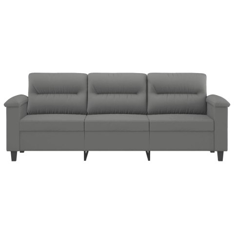  3-osobowa sofa, ciemnoszary, 180 cm, tapicerowana mikrofibrą