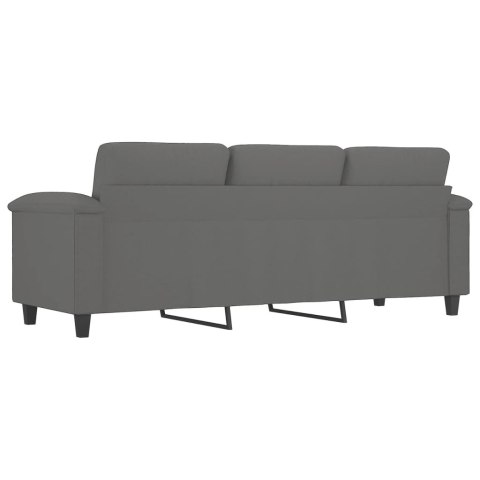  3-osobowa sofa, ciemnoszary, 180 cm, tapicerowana mikrofibrą