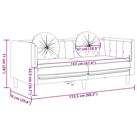  Sofa 2-os., brązowa, sztuczna skóra zamszowa