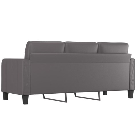  3-osobowa sofa, szara, 180 cm, sztuczna skóra