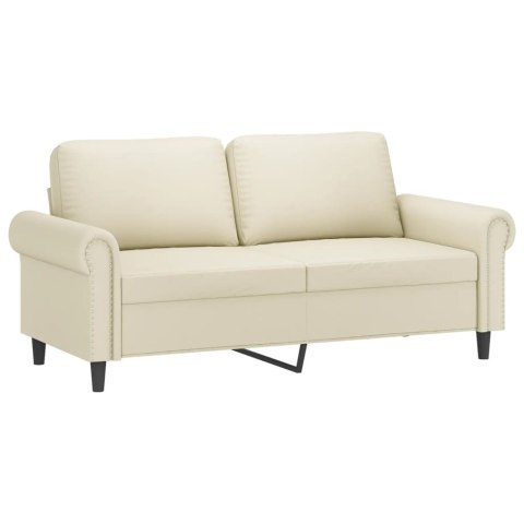  2-osobowa sofa, kremowy, 140 cm, sztuczna skóra