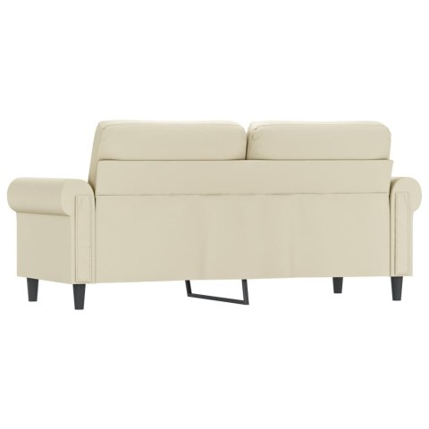  2-osobowa sofa, kremowy, 140 cm, sztuczna skóra