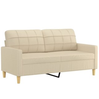  2-osobowa sofa, kremowa, 140 cm, tapicerowana tkaniną