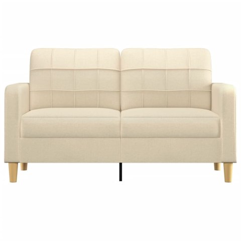  2-osobowa sofa, kremowa, 140 cm, tapicerowana tkaniną