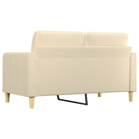  2-osobowa sofa, kremowa, 140 cm, tapicerowana tkaniną