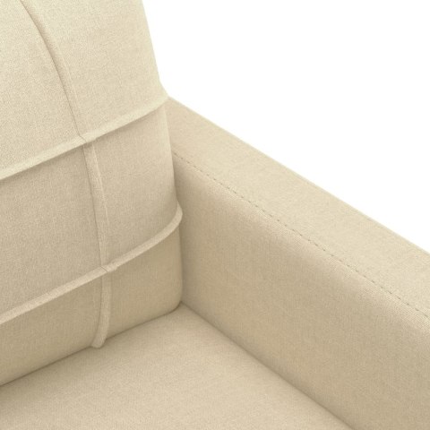  2-osobowa sofa, kremowa, 140 cm, tapicerowana tkaniną