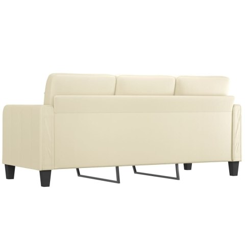  3-osobowa sofa, kremowa, 180 cm, sztuczna skóra