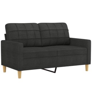  Sofa 2-osobowa, czarna, 120 cm, tapicerowana tkaniną