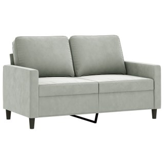  Sofa 2-osobowa, jasnoszara, 120 cm, tapicerowana aksamitem