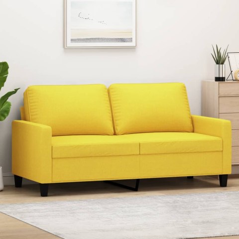  Sofa 2-osobowa, jasnożółta, 140 cm, tapicerowana tkaniną