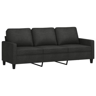  Sofa 3-osobowa, czarna, 180 cm, tapicerowana tkaniną