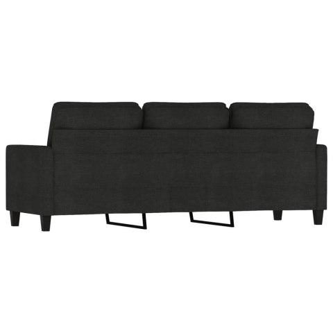  Sofa 3-osobowa, czarna, 180 cm, tapicerowana tkaniną