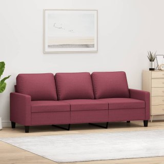  Sofa 3-osobowa, winna czerwień, 180 cm,tapicerowana tkaniną