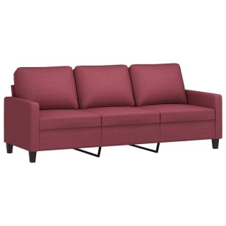  Sofa 3-osobowa, winna czerwień, 180 cm,tapicerowana tkaniną