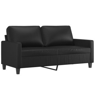  2-osobowa sofa, czarna, 140 cm, sztuczna skóra