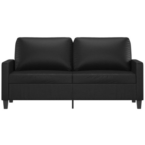  2-osobowa sofa, czarna, 140 cm, sztuczna skóra