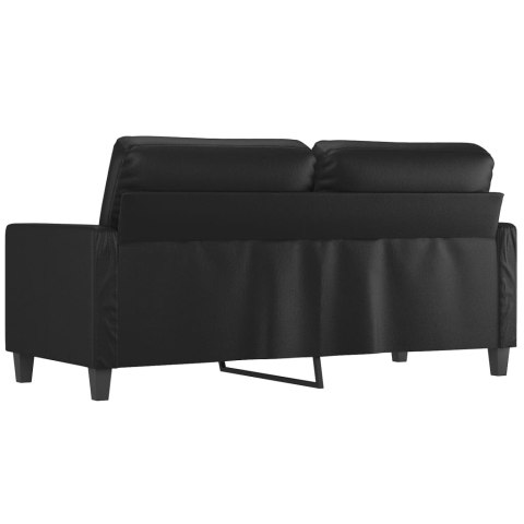  2-osobowa sofa, czarna, 140 cm, sztuczna skóra